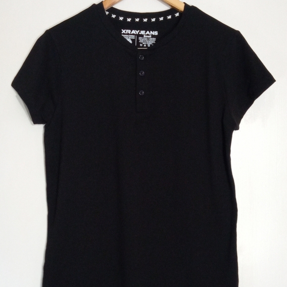 xray jeans Other - Xray jeans black crew neck 3 button short sleeve shirt